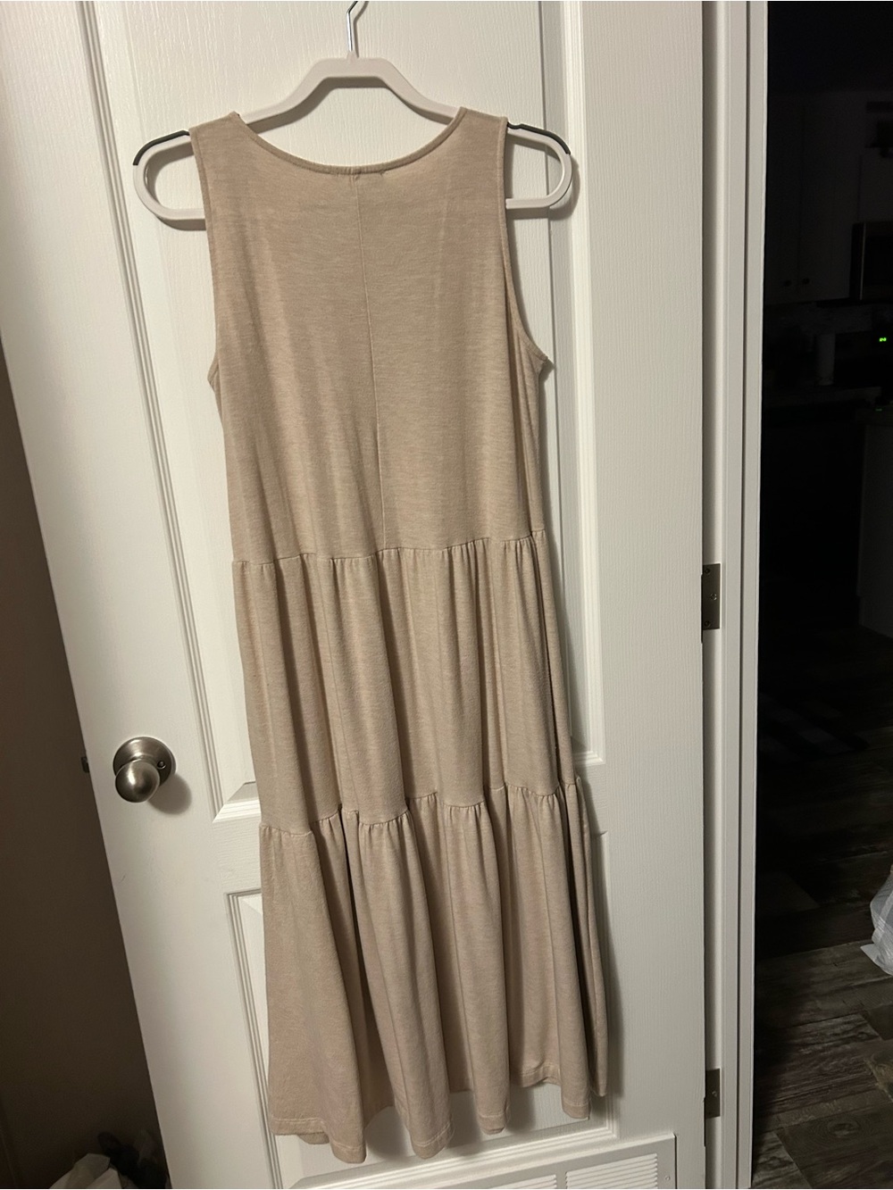 Zenana Outfitters Neutral Beige Sleeveless Tiered Dress